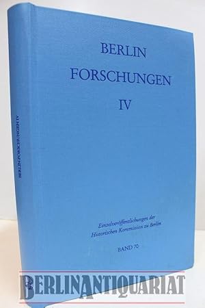 Seller image for Berlin - Forschungen. Bd. IV. Inhalt: Siehe FOTOS !!!!!!!!!!!! U.a.:Die Architektur der Wilelminischen Zeit in Berlin, von helmut Engel. for sale by BerlinAntiquariat, Karl-Heinz Than