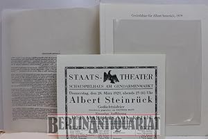 Bild des Verkufers fr Gedenkfeier fr Albert Steinrck, 1929. In Memoriam A. Steinrck. Texterluterungen von C. Khn. zum Verkauf von BerlinAntiquariat, Karl-Heinz Than