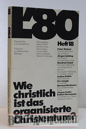 Imagen del vendedor de L' 80 . Hrsg: Bll, Grass, Kosta, Carola Stern, Strasser, Vormweg. Demokratie u. Sozialismus. Politische u. literarische Beitrge. Vorlaufer "L76" Nr. 1 bis 11 auch vorhanden. a la venta por BerlinAntiquariat, Karl-Heinz Than