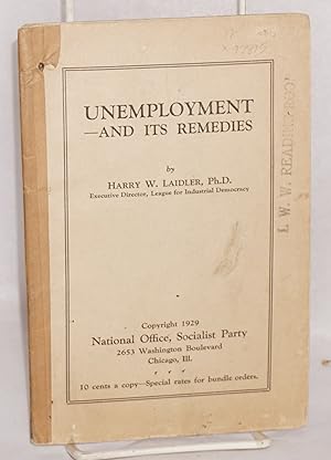 Bild des Verkufers fr Unemployment and its Remedies zum Verkauf von Bolerium Books Inc.