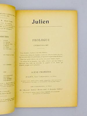 Julien ou La Vie du Pote. Pome lyrique en un Prologue, quatre Actes et huit Tableaux.: ...