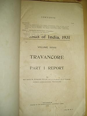 Travancore: Part I - Report [Census of India, 1931, vol. XXVIII]