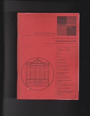 Seller image for Bloomsbury Auctions Prints and Printed Books 6th October 2005. Sale 540 for sale by Meir Turner