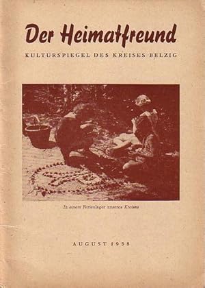 Imagen del vendedor de Der Heimatfreund. Kulturspiegel des Kreises Belzig. August 1958. Herausgeber: Deutscher Kulturbund, Kreisleitung Belzig. a la venta por Antiquariat Carl Wegner