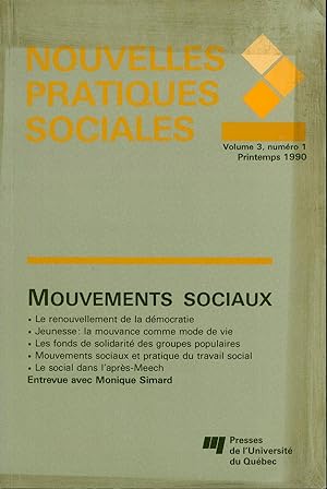 Nouvelles pratiques sociales volume 3, numéro 1 Printemps 1990 - Mouvements sociaux