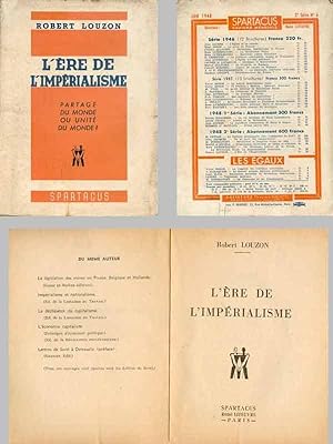 Seller image for L'ERE DE L'IMPERIALISME - Partage du monde ou Unit du Monde? - Juin 1948 - 2e Srie - Numro 6 for sale by Bibliothque d'un amateur