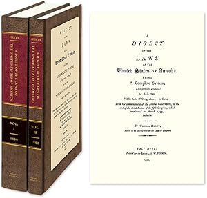 Imagen del vendedor de A Digest of the Laws of the United States of America. 2 Vols a la venta por The Lawbook Exchange, Ltd., ABAA  ILAB