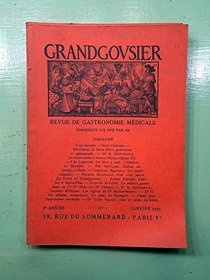 GRANDGOUSIER. Revue de Gastronomie Médicale. Rédacteur en chef : Dr A. GOTTSCHALK. Avec des artic...