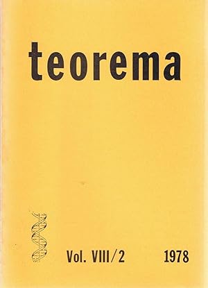 Imagen del vendedor de TEOREMA. Vol. VIII/2. 1978. a la venta por Librera Torren de Rueda