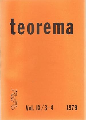 Imagen del vendedor de TEOREMA. Vol. IX/3-4. 1979. a la venta por Librera Torren de Rueda