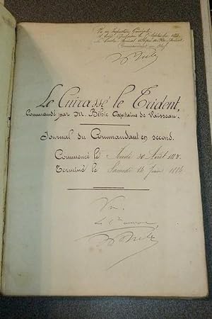 (Manuscrit) Journal de bord du Commandant en second du Cuirassé « Le Trident » commandé par le Ca...
