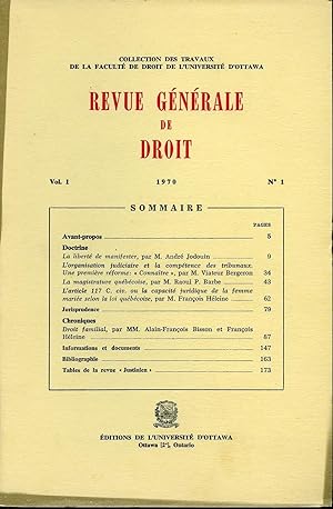Revue générale de droit vol. 1 No 2 1970