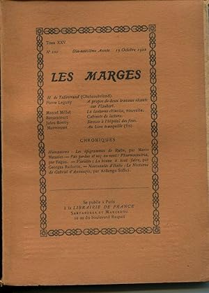 Imagen del vendedor de Les Marges, tome XXV, N 100, dix-neuvime anne, 15 octobre 1922 a la venta por Sylvain Par