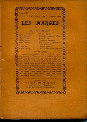 Seller image for Les Marges, tome XXIX, N 115, vingt-et-unime anne, 15 janvier 1924 for sale by Sylvain Par