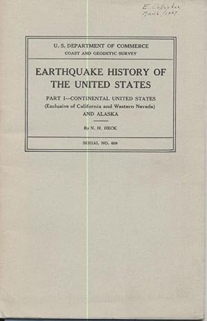 Image du vendeur pour Earthquake History of the United States: Part I, Continental United States and Part II, California and Western Nevada. Two Volume Set. - 2 vols. mis en vente par Page 1 Books - Special Collection Room