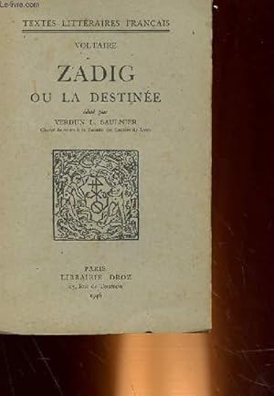 ZADIG OU LA DESTINEE by VOLTAIRE: bon Couverture souple (1946) | Le-Livre