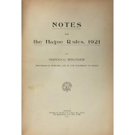 Image du vendeur pour Notes on the Hague Rules 1921 mis en vente par Libreria Antiquaria Giulio Cesare di Daniele Corradi