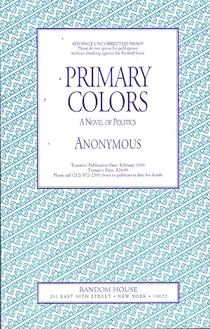 Seller image for PRIMARY COLORS. for sale by Monroe Stahr Books