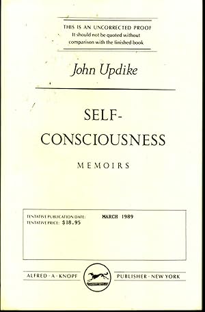 Image du vendeur pour SELF-CONSCIOUSNESS. mis en vente par Monroe Stahr Books