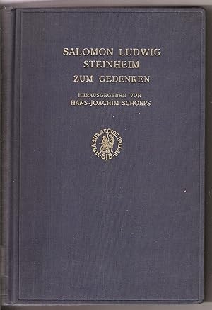 Seller image for SALOMON LUDWIG STEINHEIM ZUM GEDENKEN; EIN SAMMELBAND for sale by Dan Wyman Books, LLC