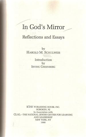 Bild des Verkufers fr IN GOD'S MIRROR : REFLECTIONS AND ESSAYS zum Verkauf von Dan Wyman Books, LLC
