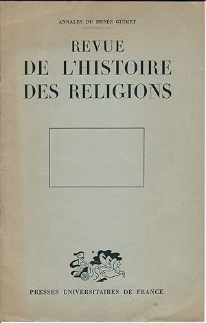 Immagine del venditore per REVUE DE L'HISTOIRE DES RELIGIONS venduto da Dan Wyman Books, LLC