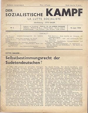 Seller image for DER SOZIALISTISCHE KAMPF. LA LUTTE SOCIALISTE. NO 2. 16. JUNI 1938 for sale by Dan Wyman Books, LLC