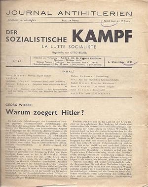 Seller image for DER SOZIALISTISCHE KAMPF. LA LUTTE SOCIALISTE (JOURNAL ANTIHITLERIEN) . NO 24. 2. DEZEMBER 1939 for sale by Dan Wyman Books, LLC