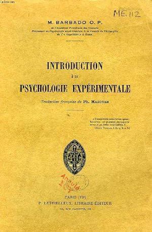 Seller image for Introduction a la psychologie experimentale for sale by JLG_livres anciens et modernes