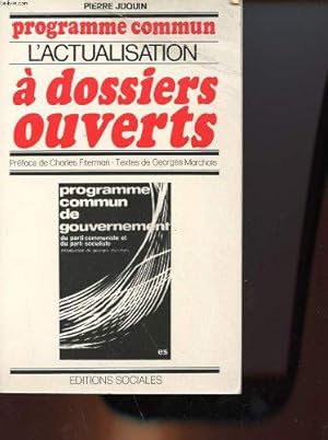 Bild des Verkufers fr Programme commun : l'actualisation  dossiers ouverts zum Verkauf von JLG_livres anciens et modernes