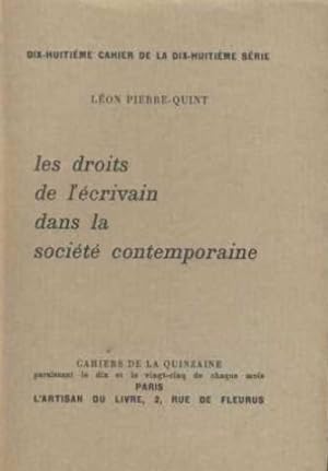 Seller image for Les droits de l'crivain dans la socit contemporaine for sale by JLG_livres anciens et modernes