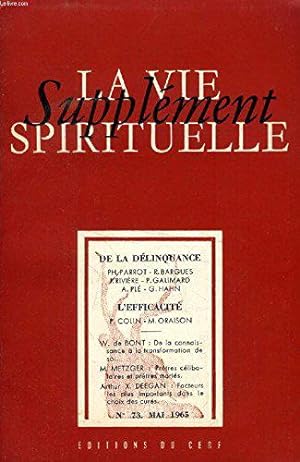 Seller image for Supplement de la vie spirituelle, n 73, mai 1965 for sale by JLG_livres anciens et modernes
