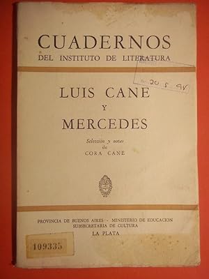 Imagen del vendedor de LUIS CANE Y MERCEDES. Seleccin y notas de . a la venta por Carmichael Alonso Libros