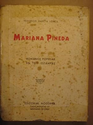Imagen del vendedor de MARIANA PINEDA. Romance Popular en Tres Estampas. Estrenada en el Teatro Fontalba, de Madrid, en Octubre de 1927. a la venta por Carmichael Alonso Libros
