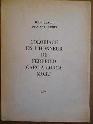 Seller image for COLORIAGE EN L'HONNEUR DE FEDERICO GARCIA LORCA. for sale by Carmichael Alonso Libros