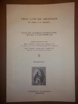 Seller image for ACTITUDES DE LOS ESCRITORES DEL 98 Y DEL 27 ANTE EL PADRE GRANADA. Sep. de Fray Luis de Granada. Su Obra y su Tiempo. for sale by Carmichael Alonso Libros