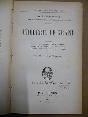 Imagen del vendedor de Frdric le Grand. a la venta por Carmichael Alonso Libros