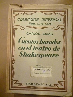 Imagen del vendedor de Cuentos Basados en el Teatro de Shakespeare. a la venta por Carmichael Alonso Libros