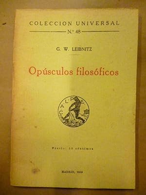 Image du vendeur pour Opsculos Filosficos. mis en vente par Carmichael Alonso Libros