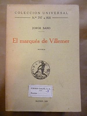 Seller image for El Marqus de Villemer. for sale by Carmichael Alonso Libros