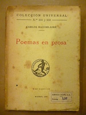 Bild des Verkufers fr Poemas en Prosa. Trad. de Enrique Dez-Canedo. zum Verkauf von Carmichael Alonso Libros