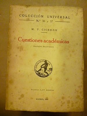 Seller image for Cuestiones Acadmicas. Tratado Filosfico. for sale by Carmichael Alonso Libros