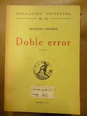 Immagine del venditore per Doble Error. Novela. venduto da Carmichael Alonso Libros