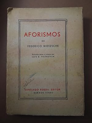 Imagen del vendedor de Aforismos. Seleccin, notas y crnicas de Luis B. Pietrafesa. a la venta por Carmichael Alonso Libros