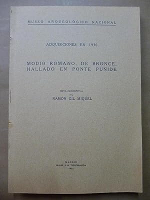 Seller image for Modio Romano, de Bronce, Hallado en Ponte Puide. Nota descriptiva por . for sale by Carmichael Alonso Libros