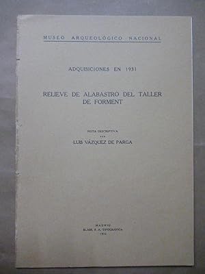 Immagine del venditore per Relieve de Alabastro del Taller de Forment. Nota descriptiva por . venduto da Carmichael Alonso Libros