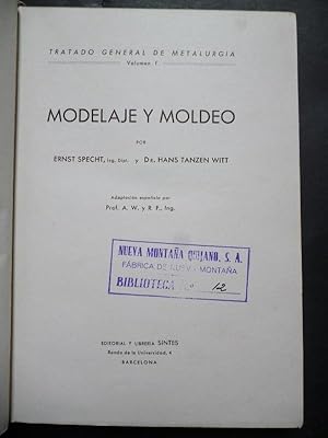 Imagen del vendedor de Modelaje y Moldeo. a la venta por Carmichael Alonso Libros