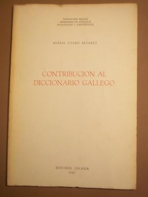 Imagen del vendedor de Contribucin al Diccionario Gallego. a la venta por Carmichael Alonso Libros