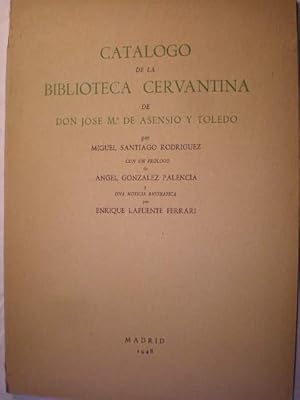 Immagine del venditore per Catlogo de la biblioteca cervantina de Don Jose Mara de Asensio y Toledo venduto da Librera Antonio Azorn