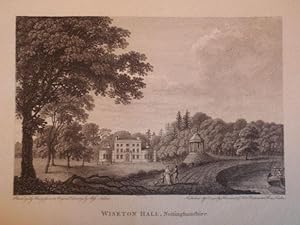 Original Antique Engraving Illustrating Wiseton Hall in Nottinghamshire.